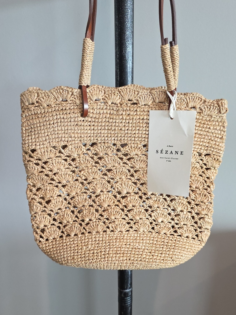 NWT Sezane Ralph Weaved Bag In Raffia - Picture 4 of 13